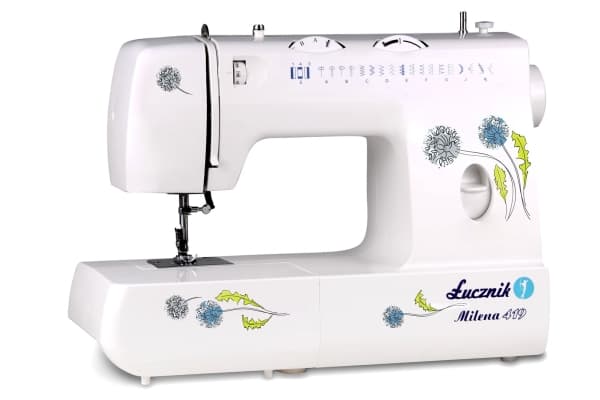 Lucznik Milena II 419, Vit, Manuell symaskin, Sy, 4 Steg, Elektrisk, 70 W