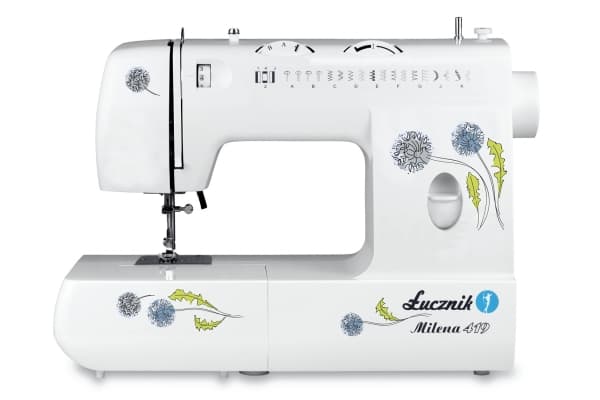 Lucznik Milena II 419, Vit, Manuell symaskin, Sy, 4 Steg, Elektrisk, 70 W