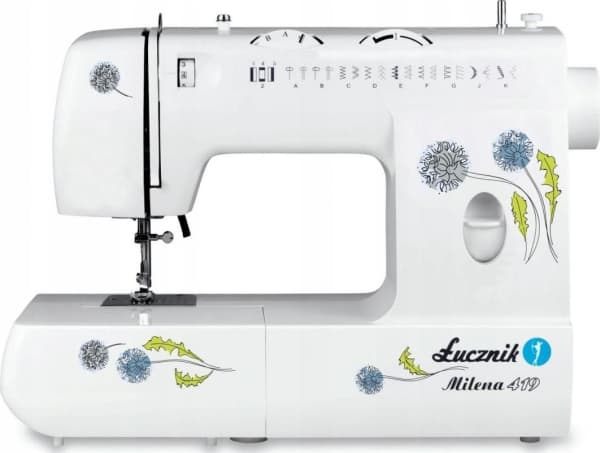 Lucznik Milena II 419, Vit, Manuell symaskin, Sy, 4 Steg, Elektrisk, 70 W