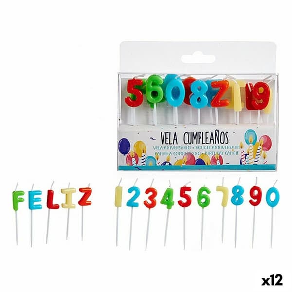 Candle Set Multicolour Birthday (12 Units)