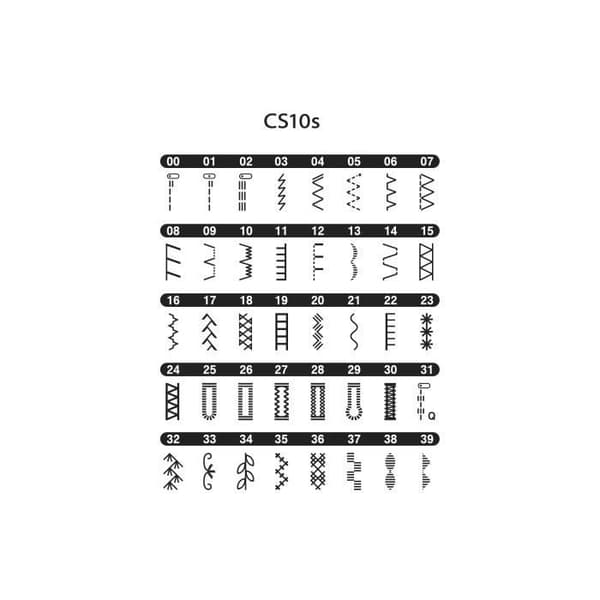 BROTHER - CS10s - Elektronisk symaskin - 40 stygn - Nålträdsystem - LCD-skärm - Vit