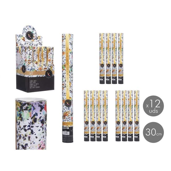 Confetti cannon 9901-30 Multicolour Paper Cardboard Plastic 5 x 28,5 x 5 cm (12 Units)