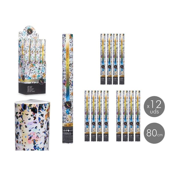Confetti cannon NAVI-AR-482 Multicolour Paper Cardboard Plastic 5 x 78,5 x 5 cm (12 Units)