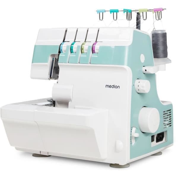 Overlocker - MEDION - SO 90 - 91W - Nål typ 11, 14, 16 - 1200 rpm - LED - Turkos