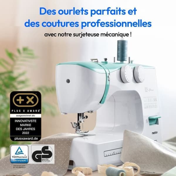 Symaskin - MEDION - SM 60 - 62W - 24 stygn + dubbla stygn - 700 rpm - LED - Turkos