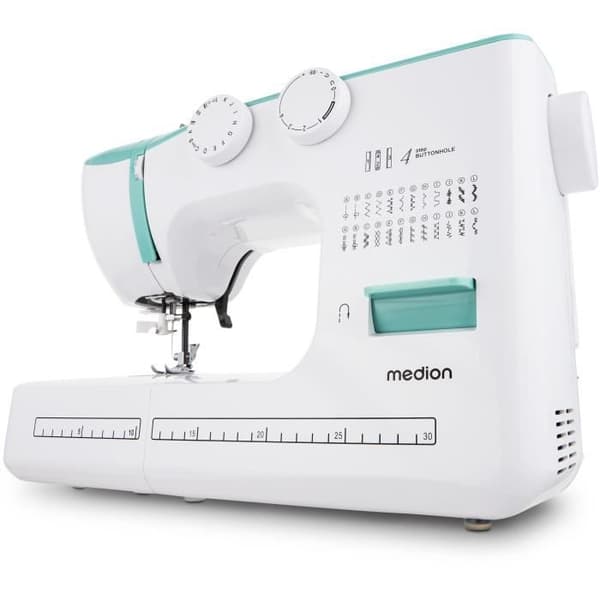 Symaskin - MEDION - SM 60 - 62W - 24 stygn + dubbla stygn - 700 rpm - LED - Turkos