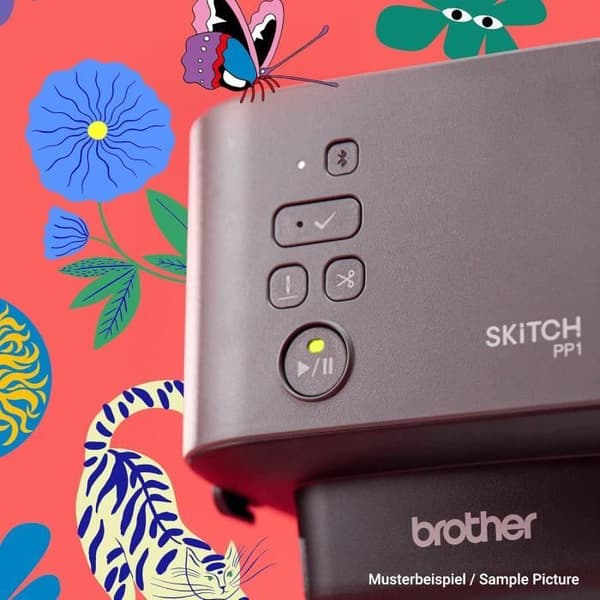 Automatisk broderimaskin - Brother - Skitch PP1 - Grå - Magnetram 100x100 mm - Artspira-applikation