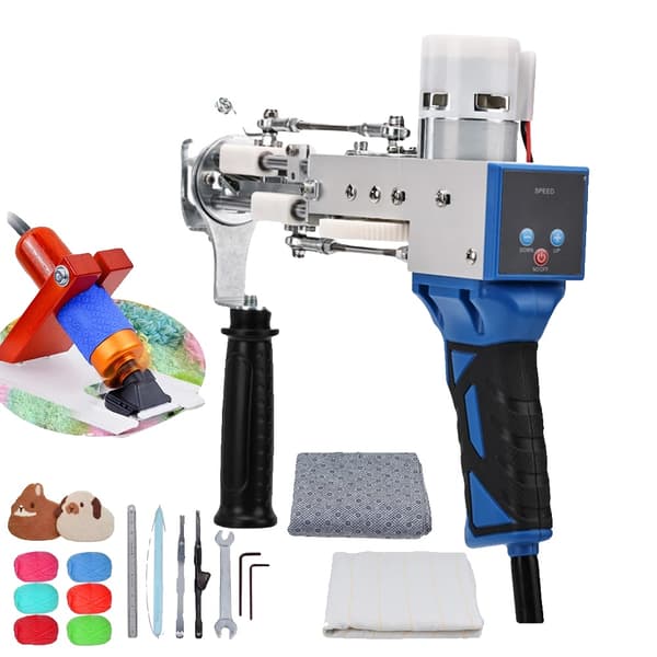 Elektrisk Tufting Pistol, Justerbar Hastighed 10-40 Sting/sek, Dobbelt Pilefunktion,Guld