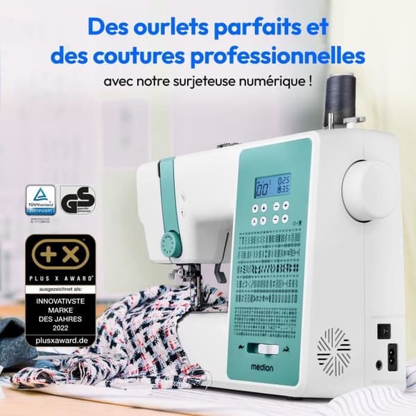 Digital symaskin - MEDION - SD 36 - 38W - 270 stycken - 700 varv/min - LED - Turkos
