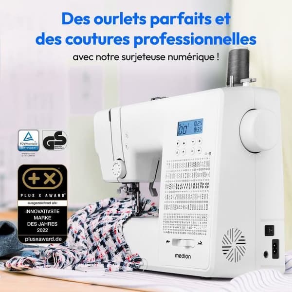 Digital symaskin - MEDION - SD 36 - 38W - 270 stygn - 700 varv/min - LED - Vit