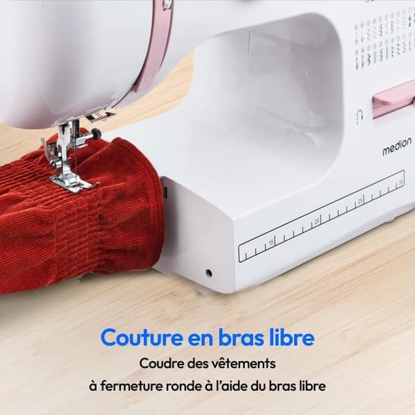 Symaskin - MEDION - SM 60 - 62W - 24 Stik + Dubbelstik - 700 varv/min - LED - Rosa