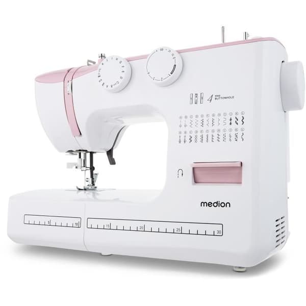 Symaskin - MEDION - SM 60 - 62W - 24 Stik + Dubbelstik - 700 varv/min - LED - Rosa