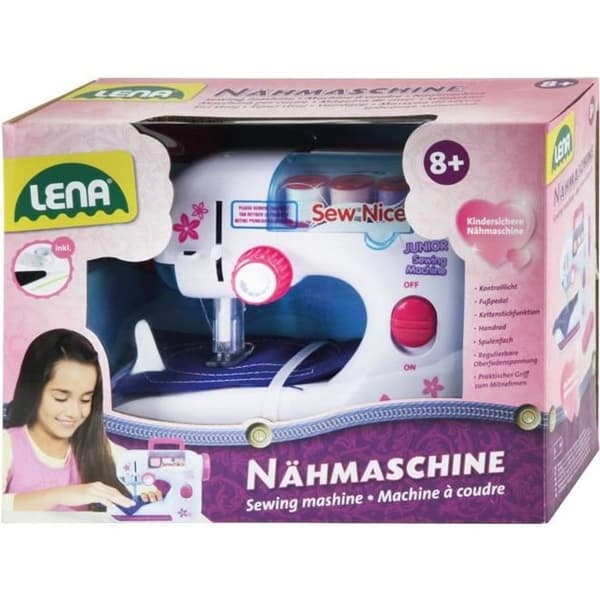 Lena 42521, sy, barnsymaskin, Kina, Rosa, Vit, AA, 215 mm