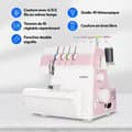 Miniatyrbild 2 av 6: Overlockmaskin - MEDION - SO 90 - 91W - Nåltyp 11, 14, 16 - 1200 rpm - LED - Rosa