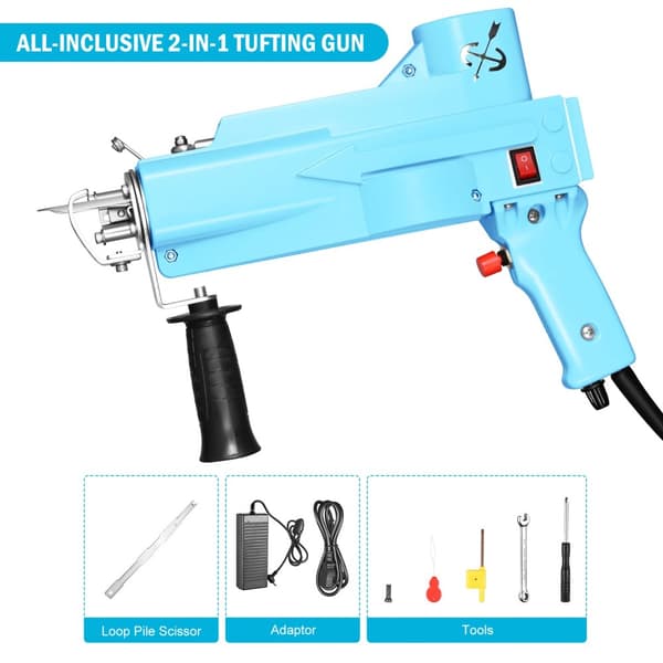 Elektrisk Tufting Pistol, Justerbar Hastighed 5-40 Sting/sek, Høj Effektivitet,220V EU STIK-c