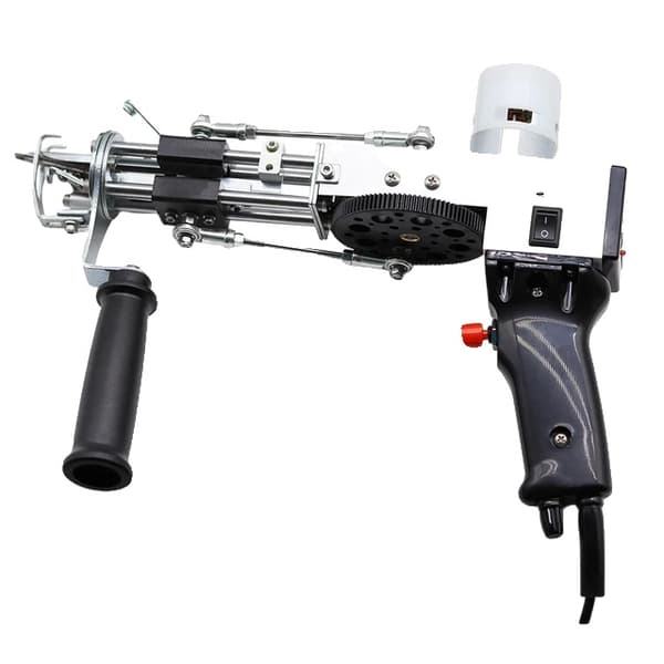 Tæppe Tufting Pistol, Elektrisk Betjening, 2 i 1 Opgradering, Sort