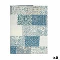 Miniatyrbild 1 av 3: Tablecloth Kinvara AZULEJO-A Blue Thin canvas 140 x 180 cm Anti-stain Tile (6 Units)