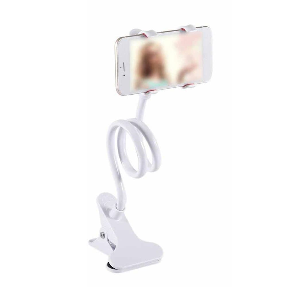 Flexibel Mobilhållare med Klämma - Vit