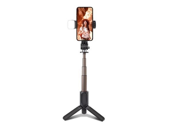 SBS Selfie stick med tripod og LED lys
