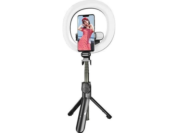 Selfiesticka Puluz Selfiesticka/stativ Puluz med dubbla LED-lampor