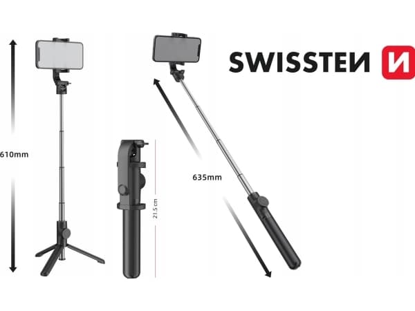 Swissten Bluetooth Selfie Stick Aluminium Tripod Pro
