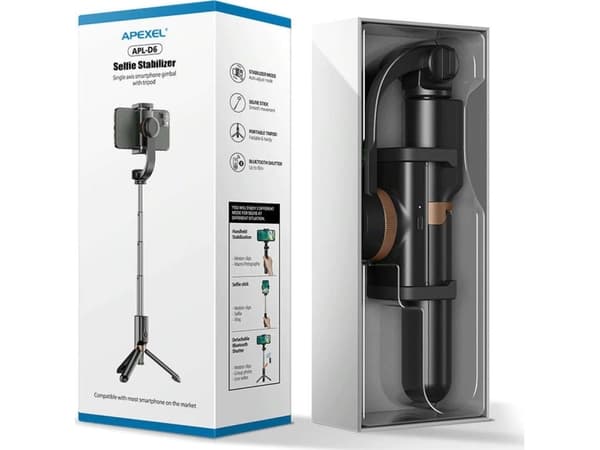 Selfie-tikku Apexel Apexel Selfie-tikku puhelimen kardaanille Kolmijalka APL-D6 Bluetooth-kahva Universal-kädensija