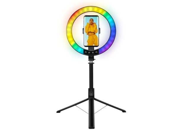 LogiLink Smartphone Ringlight med Selfie Stick Stand,DM 20cm (AA0156)
