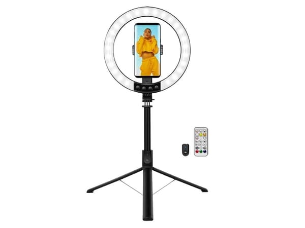 LogiLink Smartphone Ringlight med Selfie Stick Stand,DM 20cm (AA0156)