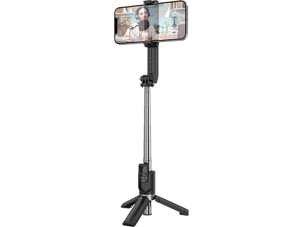 Selfie stick Borofone Borofone Selfie Holder BY9 Bluetooth streamer med stativ og fjernkontroll svart