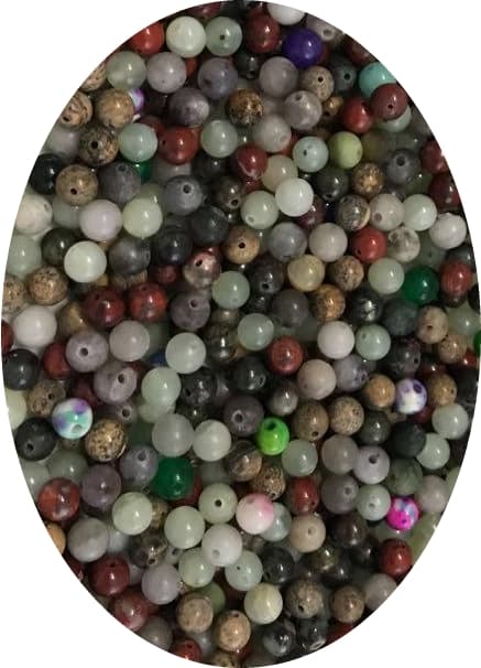 100 stenpärlor mix runda pärlor 6 mm
