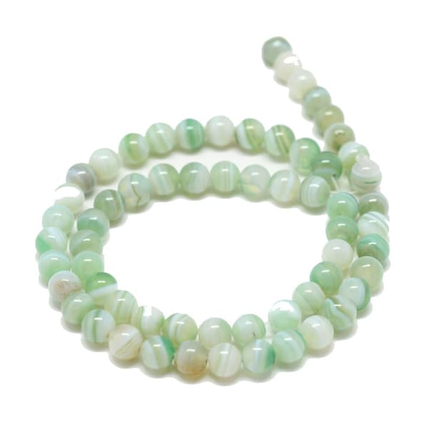 120 rund agate pärlor 6 mm
