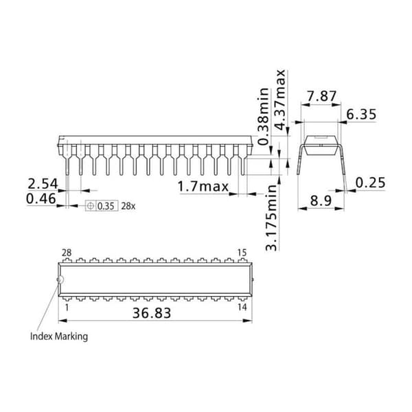 Microchip Technology ATMEGA8-16PU Inbyggd mikrokontroller PDIP-28 8-Bit 16 MHz Antal I/O 23
