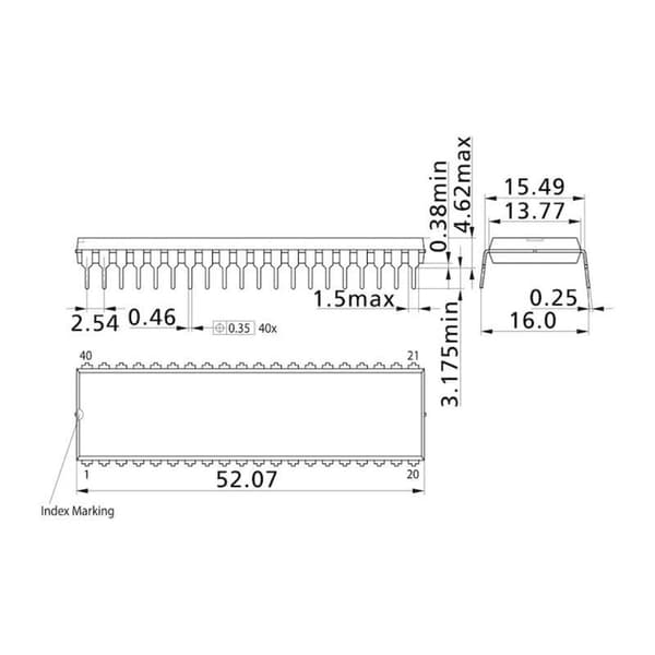 Microchip Technology ATMEGA8535-16PU Inbyggd mikrokontroller PDIP-40 8-Bit 16 MHz Antal I/O 32