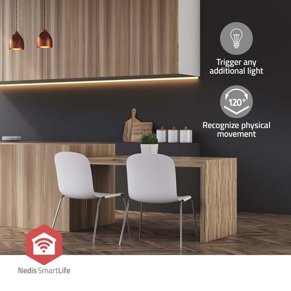 Nedis SmartLife Liiketunnistin | Zigbee 3.0 | Paristokäyttöinen / USB Virta | Tunnistuskulma: 100 ° | Tunnistusalue: 7 m | Maks. akunkesto: 24 Kuukaut