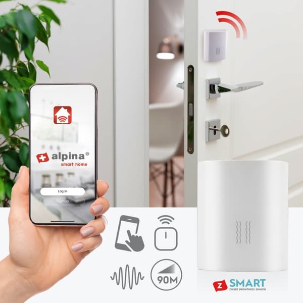 Alpina Zigbee Smart tärinäanturi 3.4 x 4.1 cm
