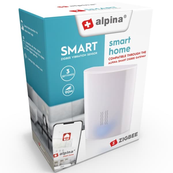 Alpina Zigbee Smart tärinäanturi 3.4 x 4.1 cm