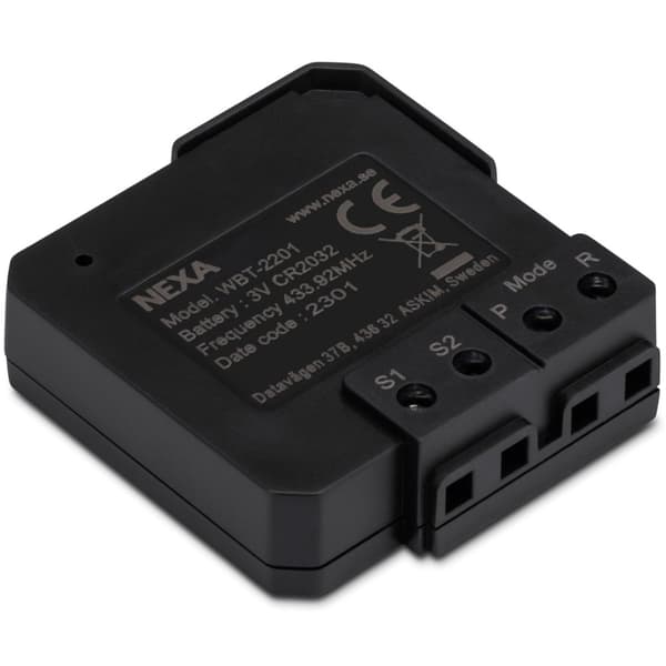 nexa WBT-2201 Inbyggnadsändare batteri På/Av/Dimmer 2 kanaler