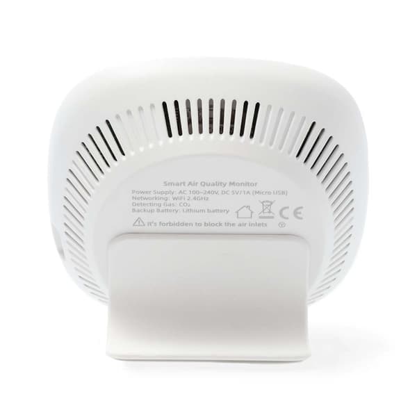 Nedis SmartLife-luftkvalitetsmåler | Wi-Fi | Inkl. Skærm | Fugtighed / Kuldioxid (CO2) / Temperatur | Android™ / IOS | Hvid / Sort