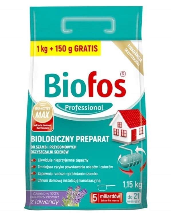 Biofos-valmiste septitankkeihin ja jätevedenpuhdistamoihin 1 kg + 150 g