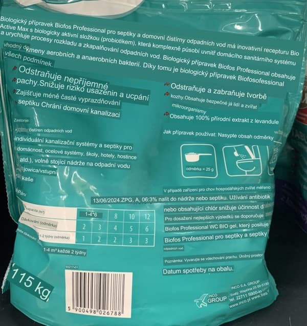 Biofos-valmiste septitankkeihin ja jätevedenpuhdistamoihin 1 kg + 150 g