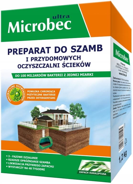 Eukalyptus septiktankberedning 1,2 kg Effektiv biologisk nedbrytning av septiktankar