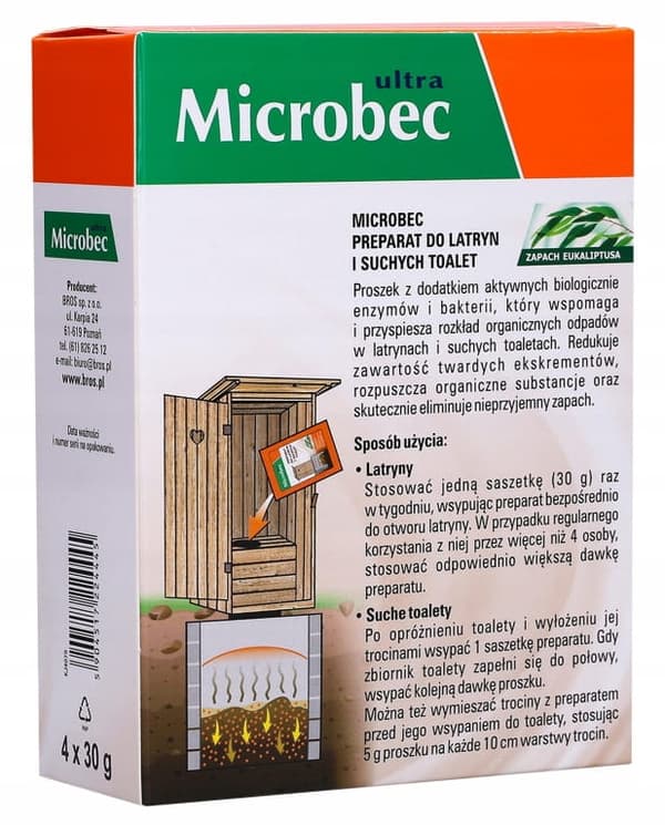 Microbec ultrapreparat för latriner och torrtoaletter 4x30g