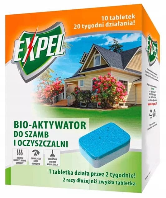 Bioaktivaattori septitankeille, tabletti 20 g. Puhdistaa ja neutraloi hajut.