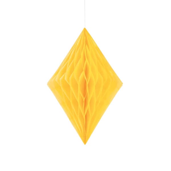 Unique Party Diamond Shaped Hanging Paper Decorations Sunflower Yellow One Size
