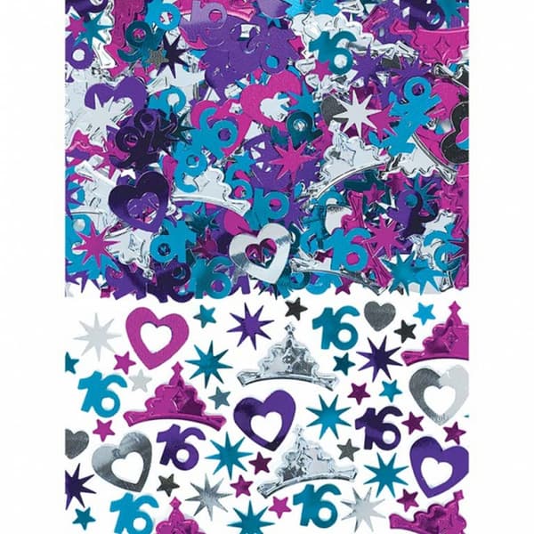 Amscan Sweet 16 Celebration Mega Value Metallic konfetti Blue/Purple/Silver One Size