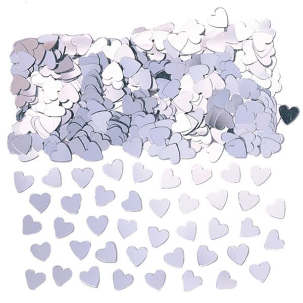 Amscan Sparkle Hearts konfetti Silver One Size