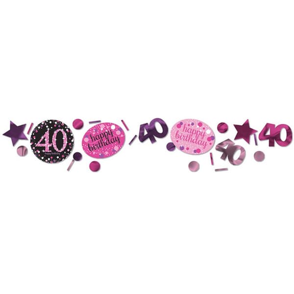 Amscan 1.2oz Pink 40th Birthday Mousserende konfetti Pink 1.2oz