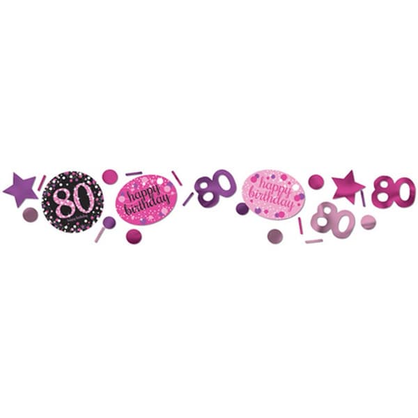 Amscan 1.2oz Pink 80th Birthday Mousserende konfetti Pink 1.2oz