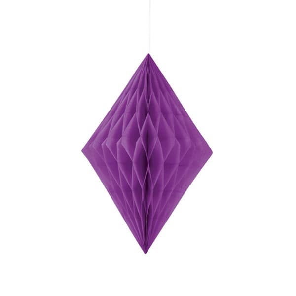 Unique Party 14 Inch Diamond Paper Decorations Purple 14 inch