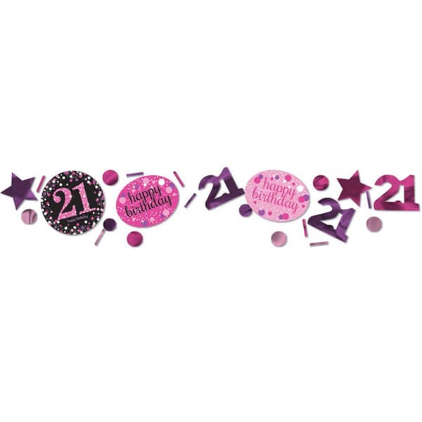 Amscan 1.2oz Pink 21. fødselsdag Mousserende konfetti Pink 1.2oz
